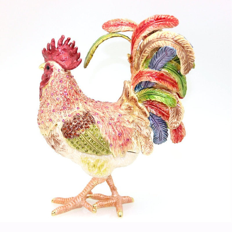 Rooster Alloy Enamel Jewelry Box Ornament W1782 – view 4