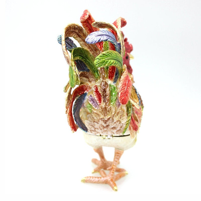 Rooster Alloy Enamel Jewelry Box Ornament W1782 – view 3