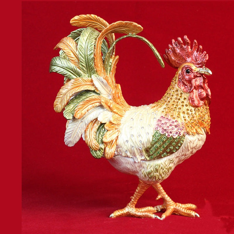 Rooster Alloy Enamel Jewelry Box Ornament W1782 – view 8