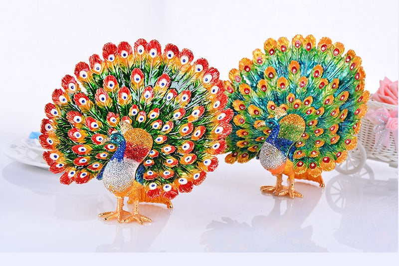 Peacock Rhinestone Jewelry Box Ornaments W1795 – view 6