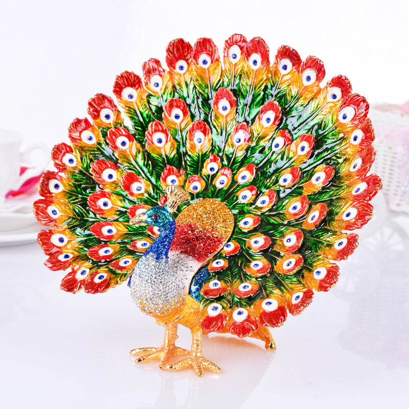 Peacock Rhinestone Jewelry Box Ornaments W1795 – view 9