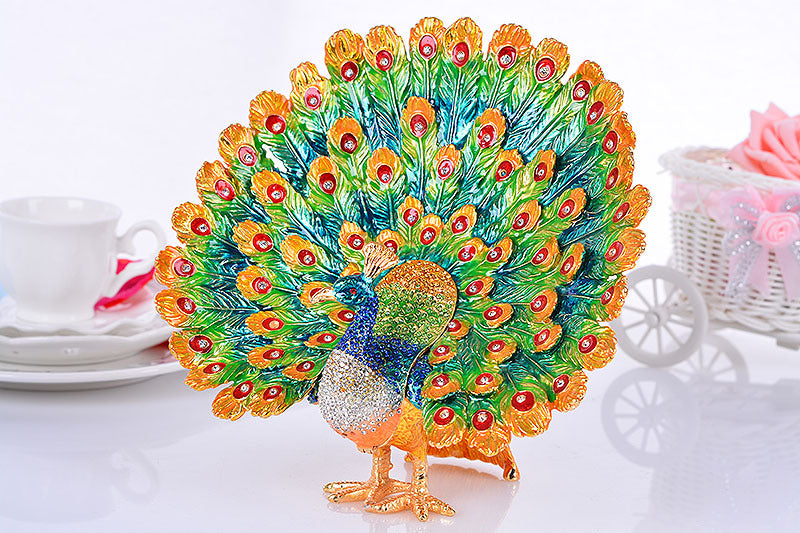 Peacock Rhinestone Jewelry Box Ornaments W1795 – view 2