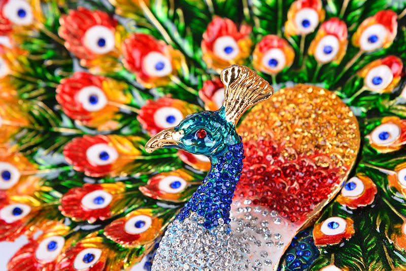 Peacock Rhinestone Jewelry Box Ornaments W1795 – view 3
