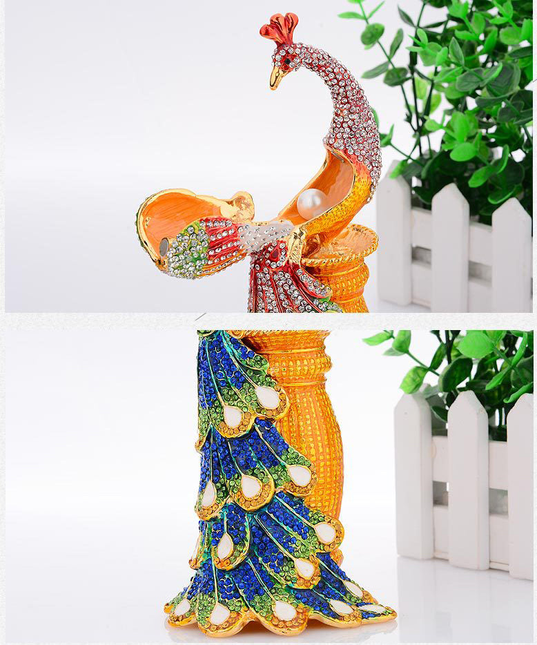 Peacock Rhinestone Jewelry Box Ornaments W1797 – view 2