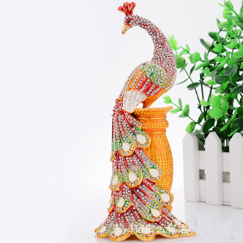 Peacock Rhinestone Jewelry Box Ornaments W1797 – view 6
