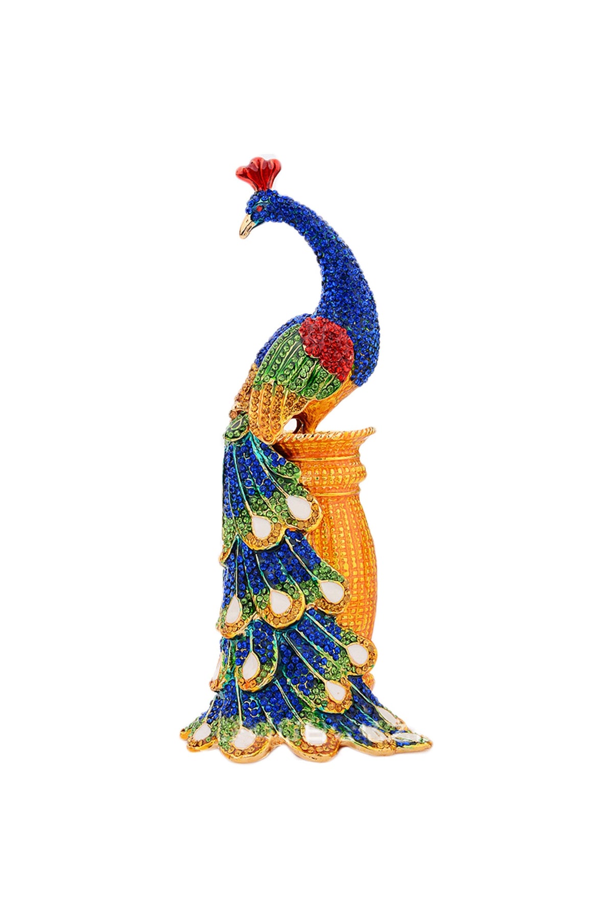 Peacock Rhinestone Jewelry Box Ornaments W1797