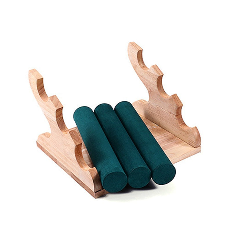 Flannelette Wooden 3-layer Jewelry Display Rack W1828 – view 4
