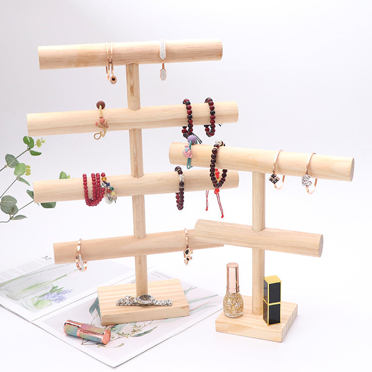 Vertical Flower-layer Bracelet Wooden Display W1830 – view 3