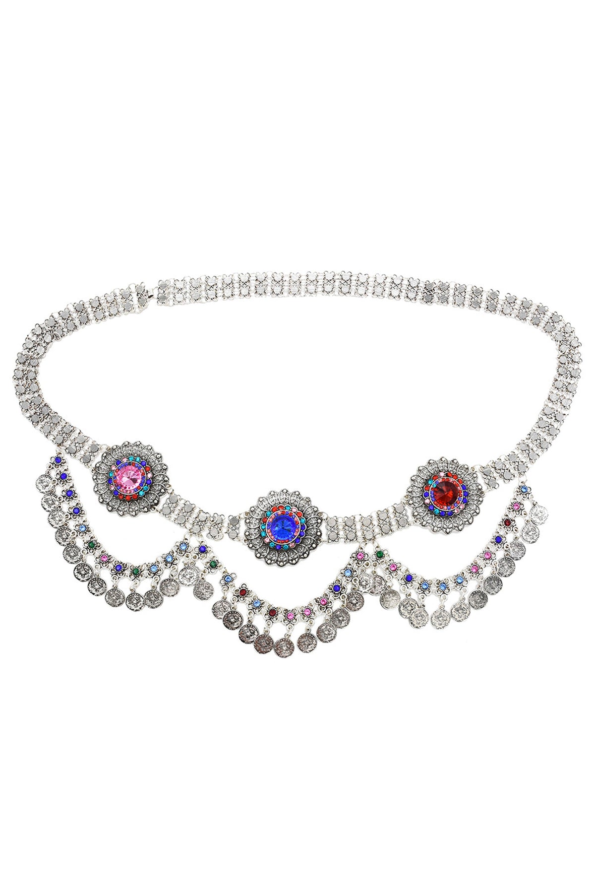 Floral Coins Tassel Waist Chains WA0043