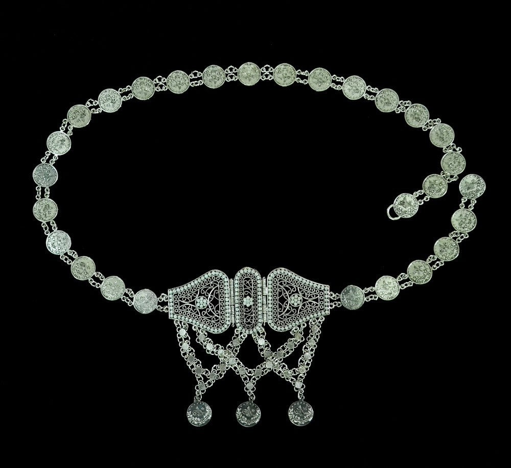Turquoise Coin Tassel Waist Chain WA0060