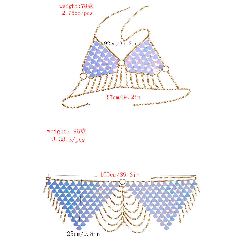 Scales Sequin Skirt Waist Chain WA0119