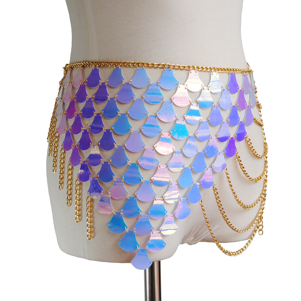 Scales Sequin Skirt Waist Chain WA0119