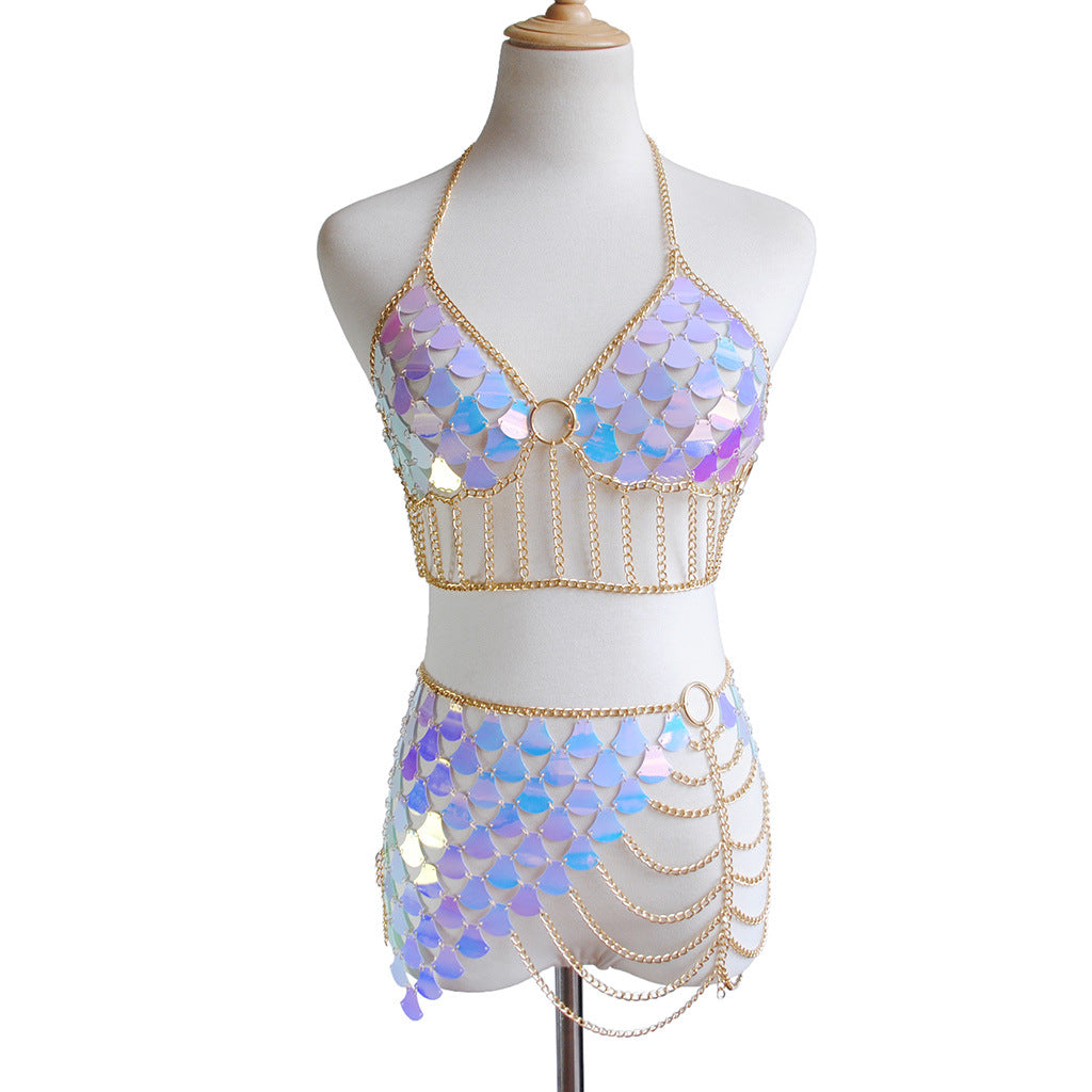 Scales Sequin Skirt Waist Chain WA0119