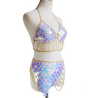 Scales Sequin Skirt Waist Chain WA0119