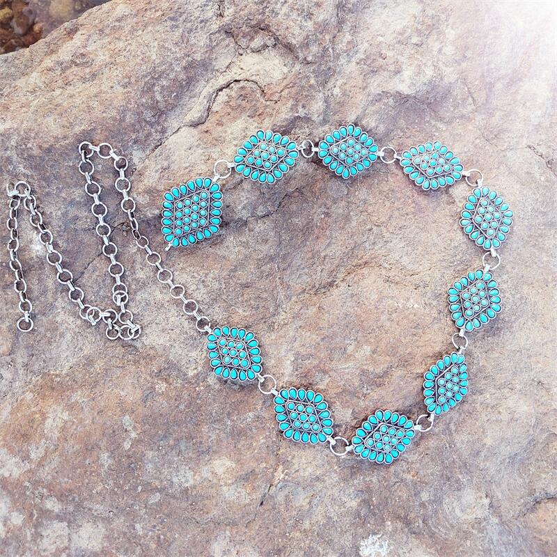 Diamond Shaped Turquoise Waist Chains WA0151