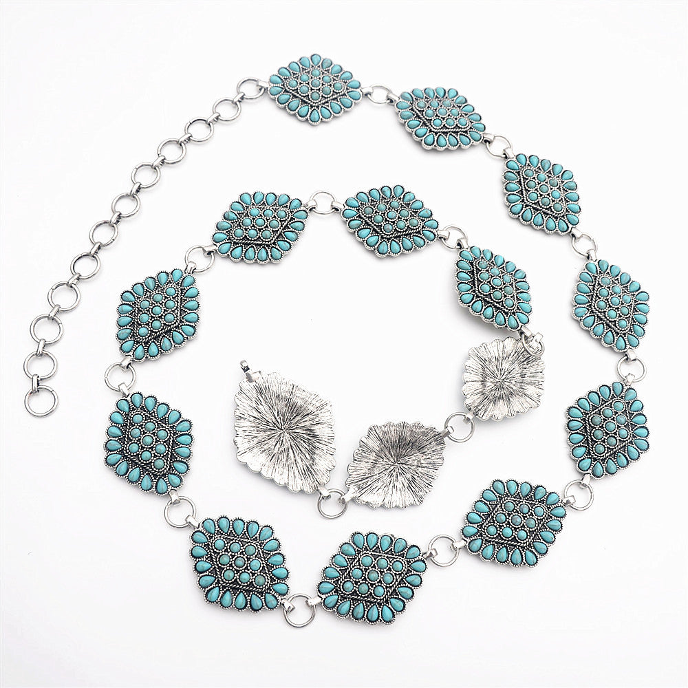 Diamond Shaped Turquoise Waist Chains WA0151