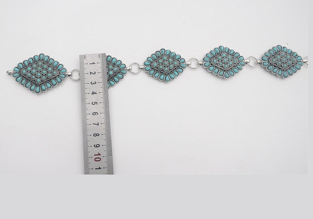 Diamond Shaped Turquoise Waist Chains WA0151