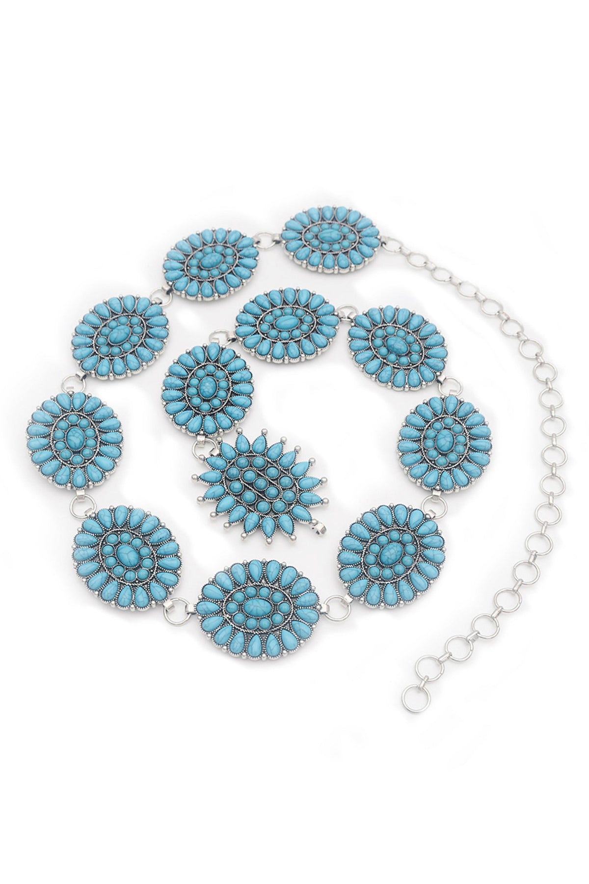 Oval Shaped Turquoise Waist Chains WA0170