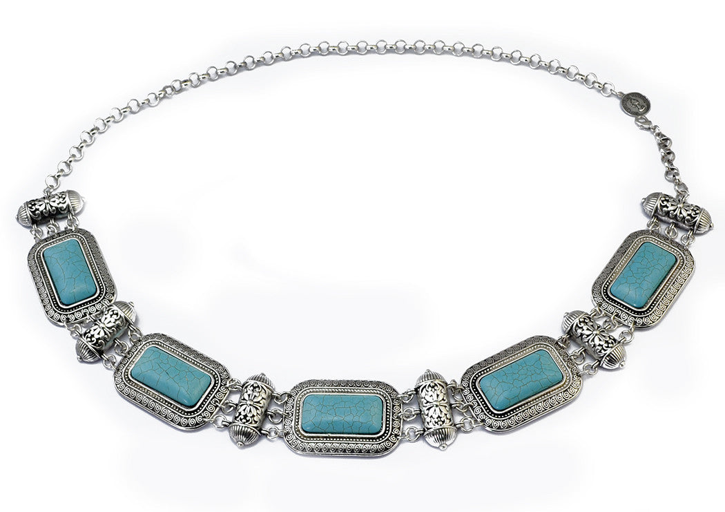 Rectangle Turquoise Waist Chains WA0172 – view 5