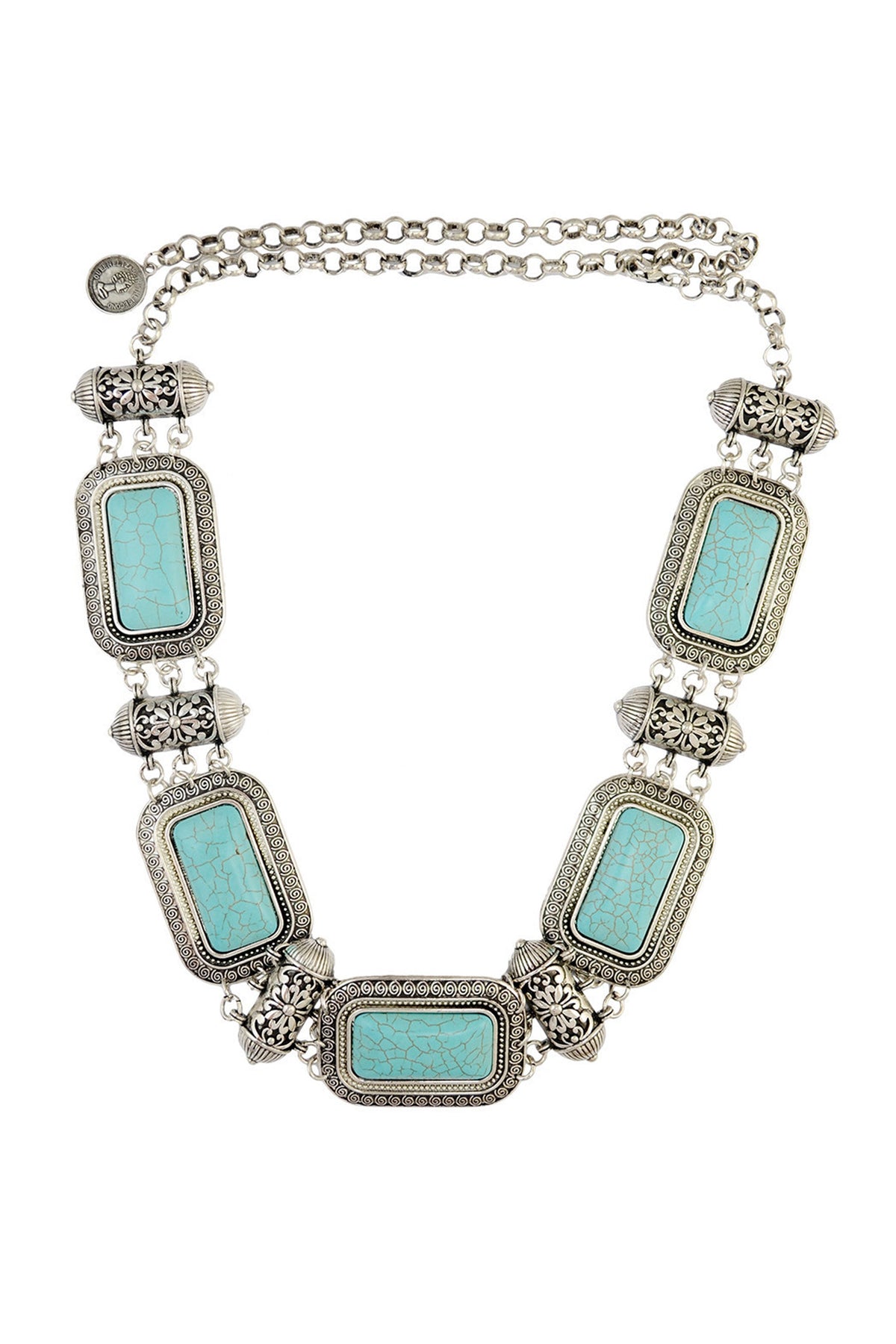 Rectangle Turquoise Waist Chains WA0172