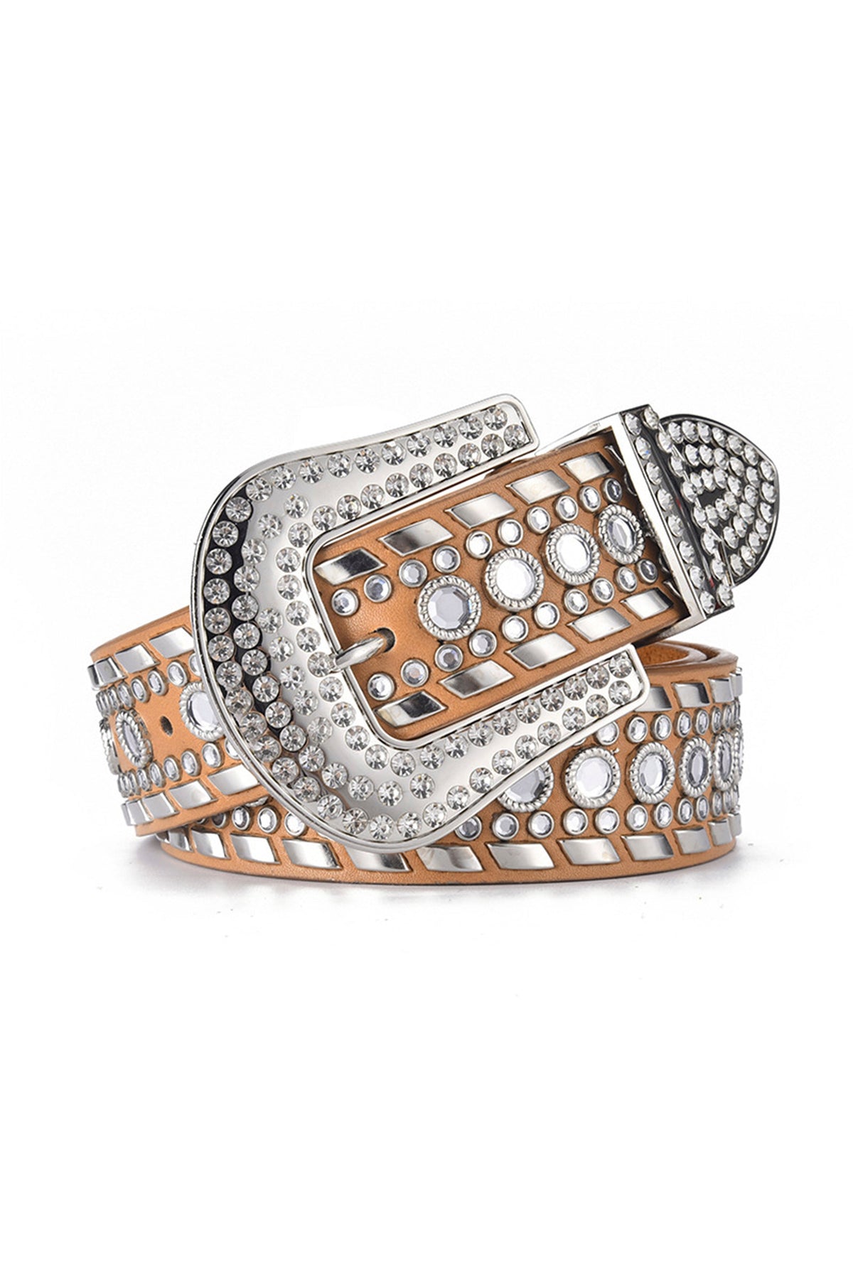 Rivet Rhinestone Pu Leather Belt WA0178 – view 5