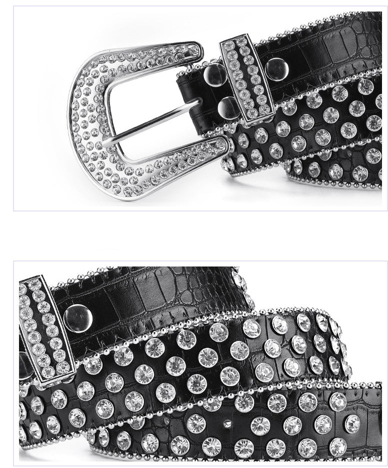 Punk Rhinestone Rivet Leather Belt WA0181-115CM – view 3