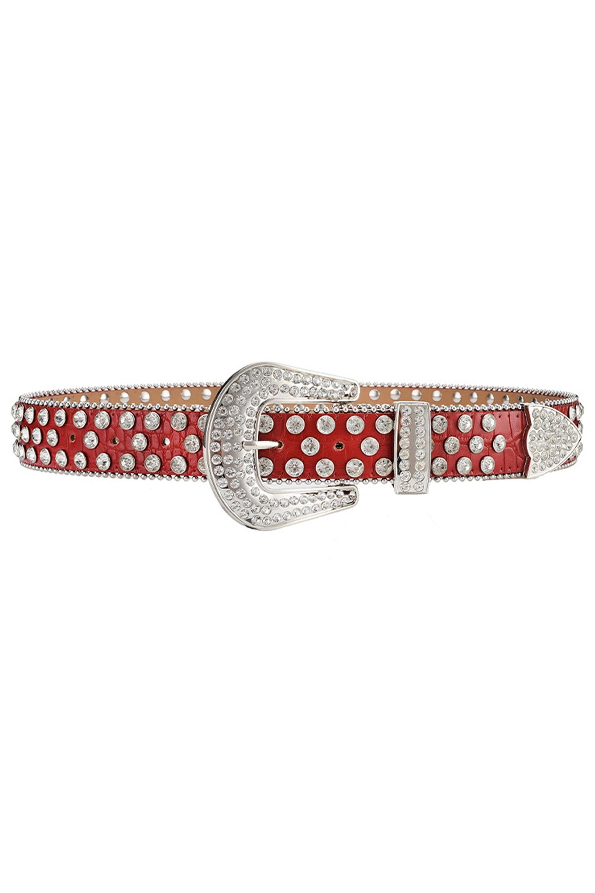 Punk Rhinestone Rivet Leather Belt WA0181-115CM – view 7