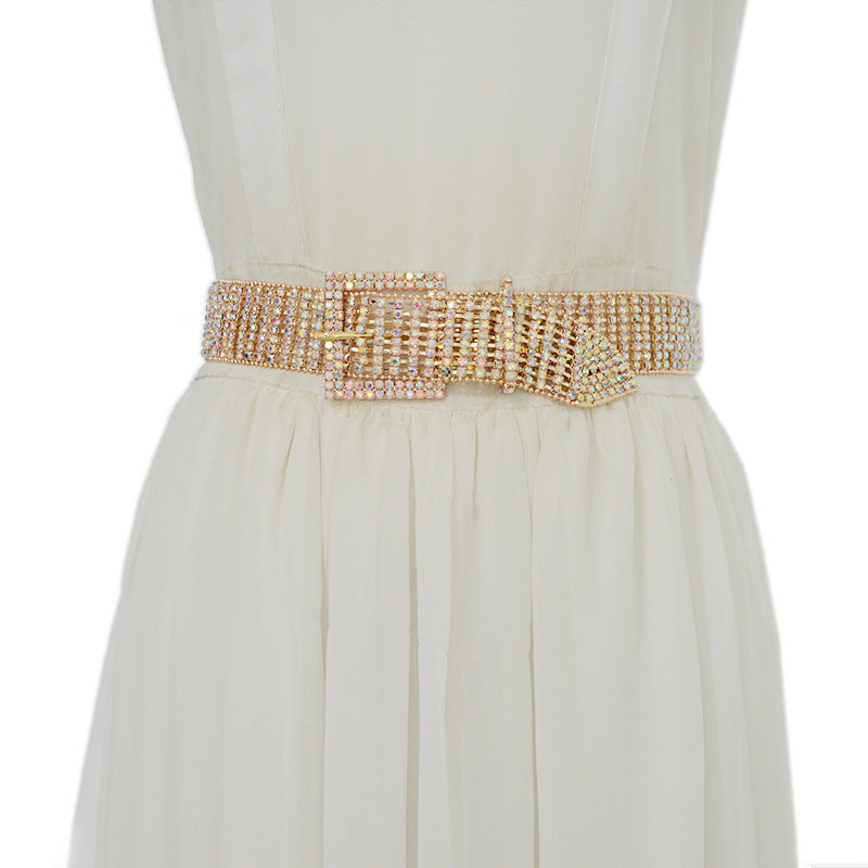 Square Buckle Rhinestone Belt WA0183 – view 3