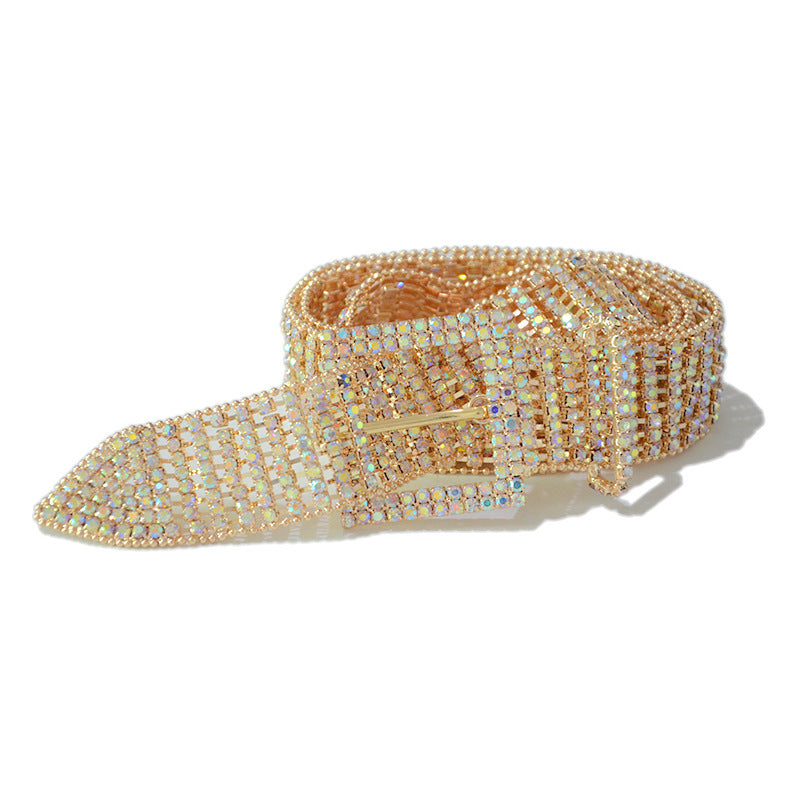 Square Buckle Rhinestone Belt WA0183 – view 5