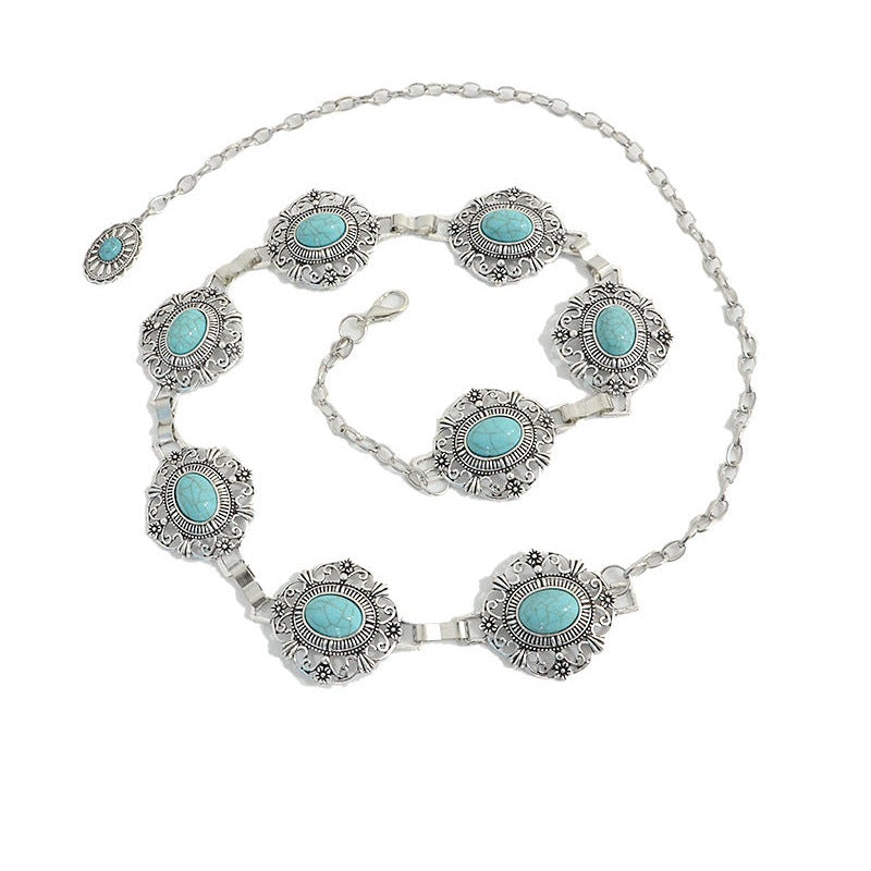 Floral Turquoise Waist Chains WA0186 – view 5