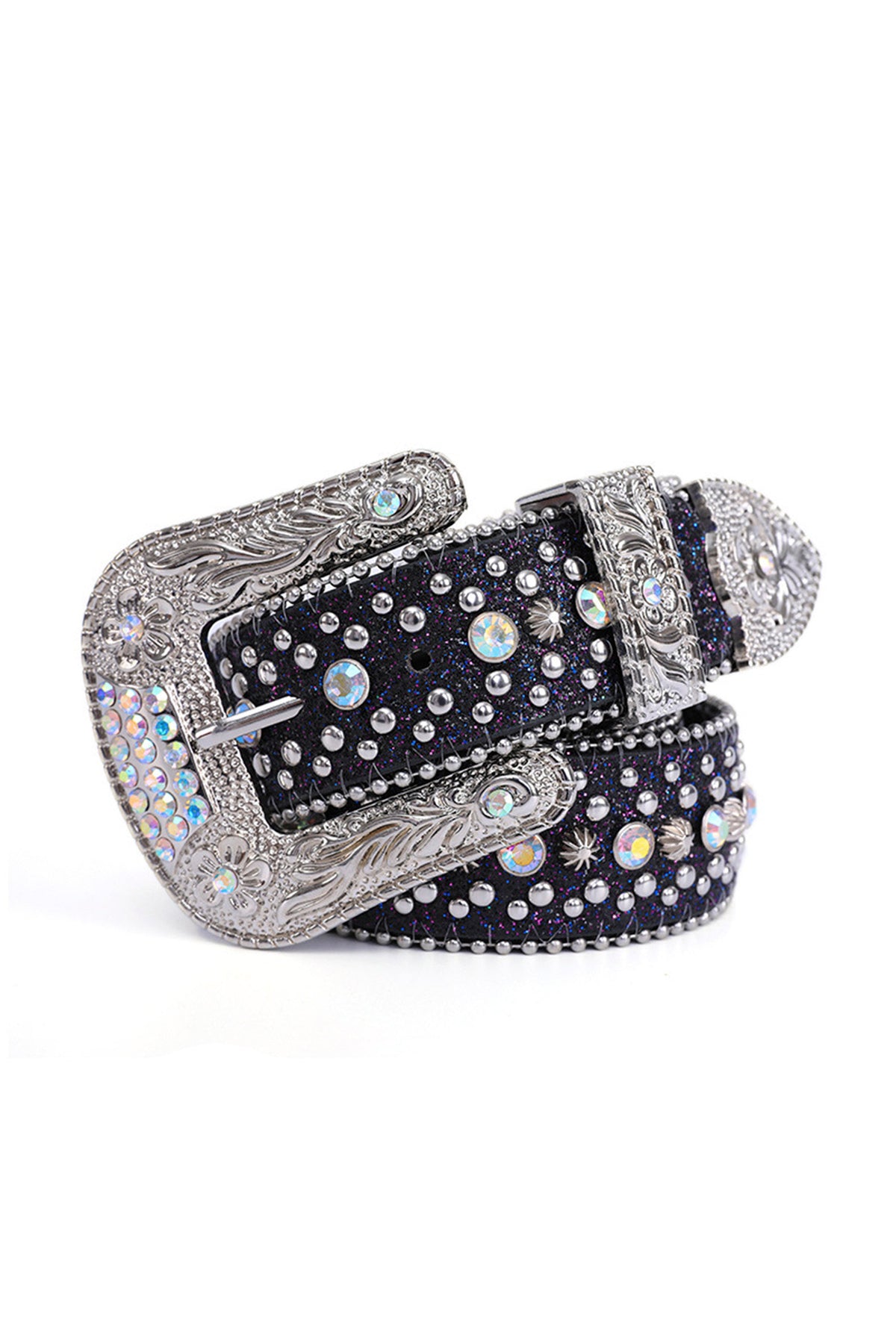 Rhinestone Leather Belt WA0200