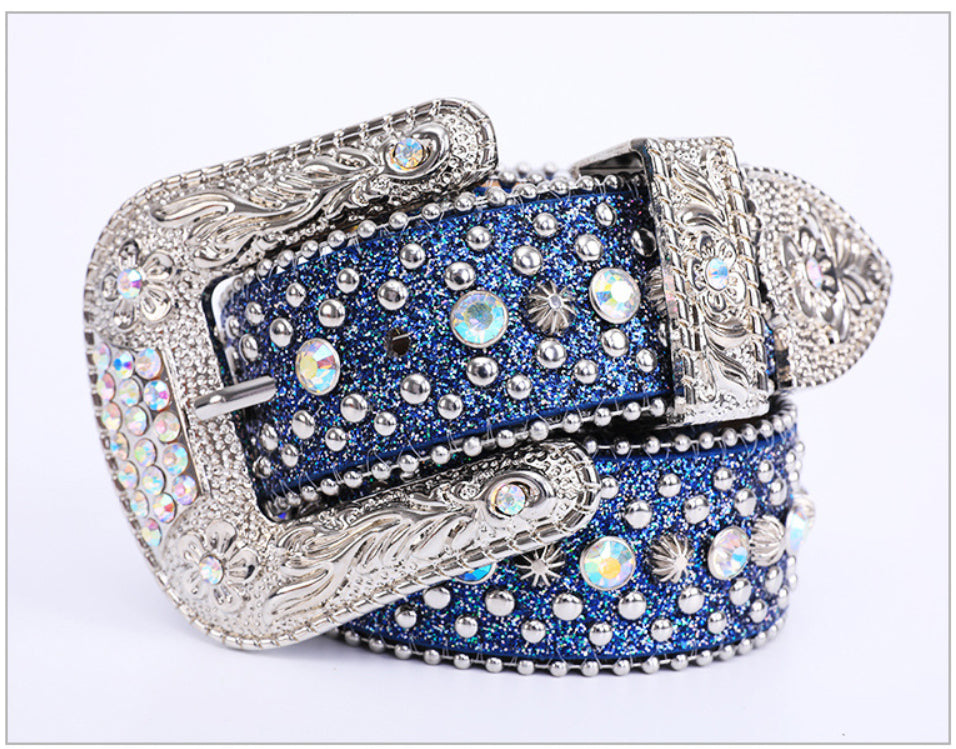 Rhinestone Leather Belt WA0200 – view 6