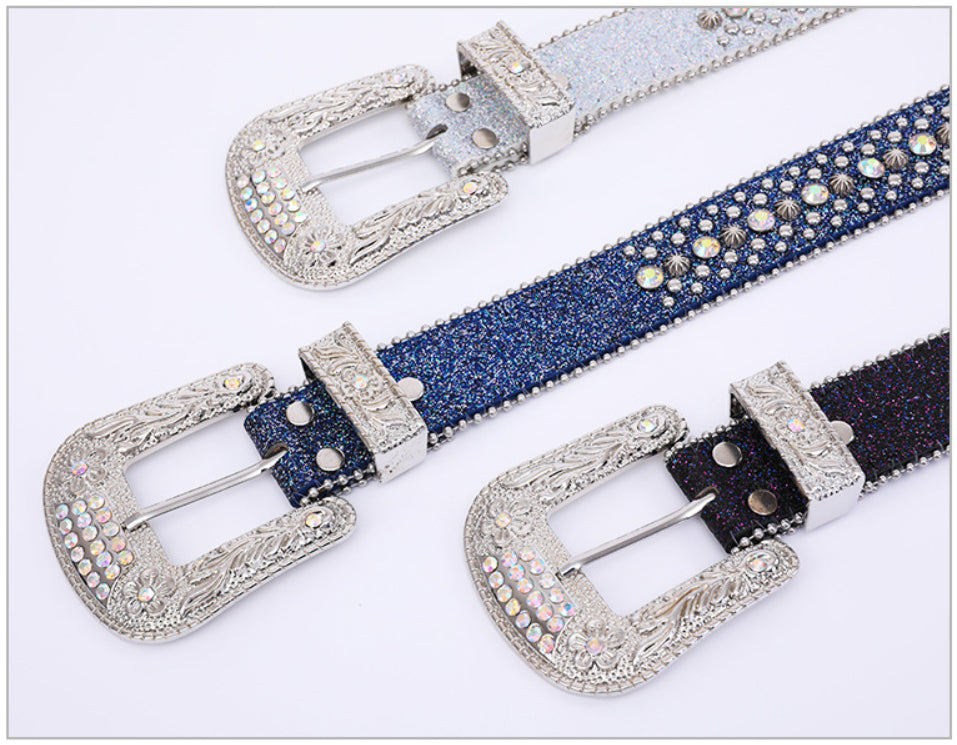 Rhinestone Leather Belt WA0200 – view 7