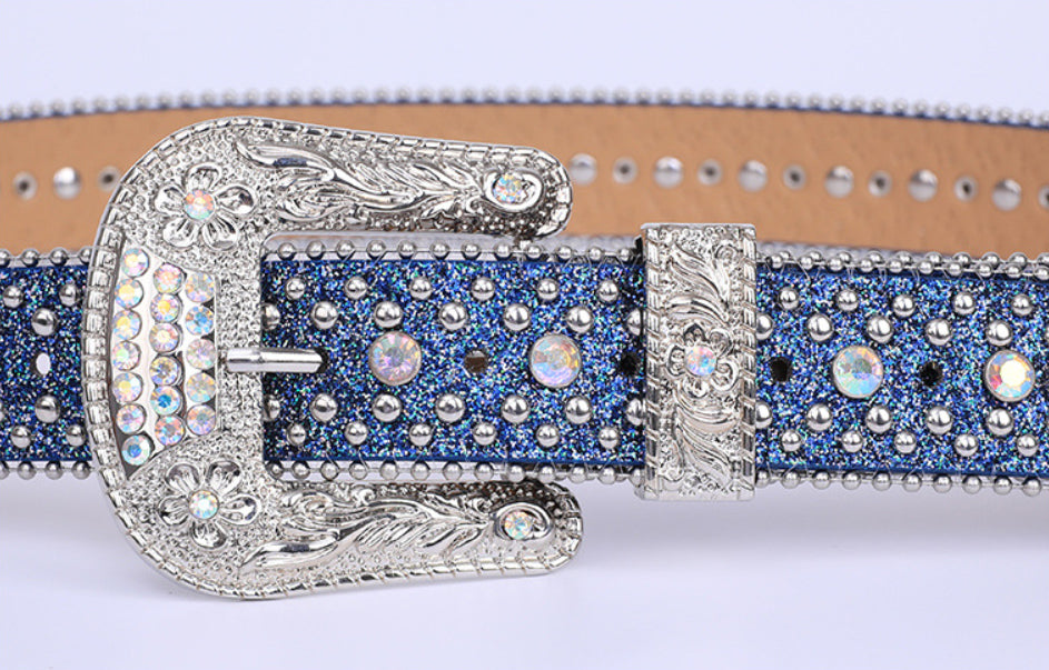 Rhinestone Leather Belt WA0200 – view 4