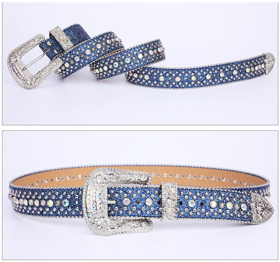 Rhinestone Leather Belt WA0200 – view 5