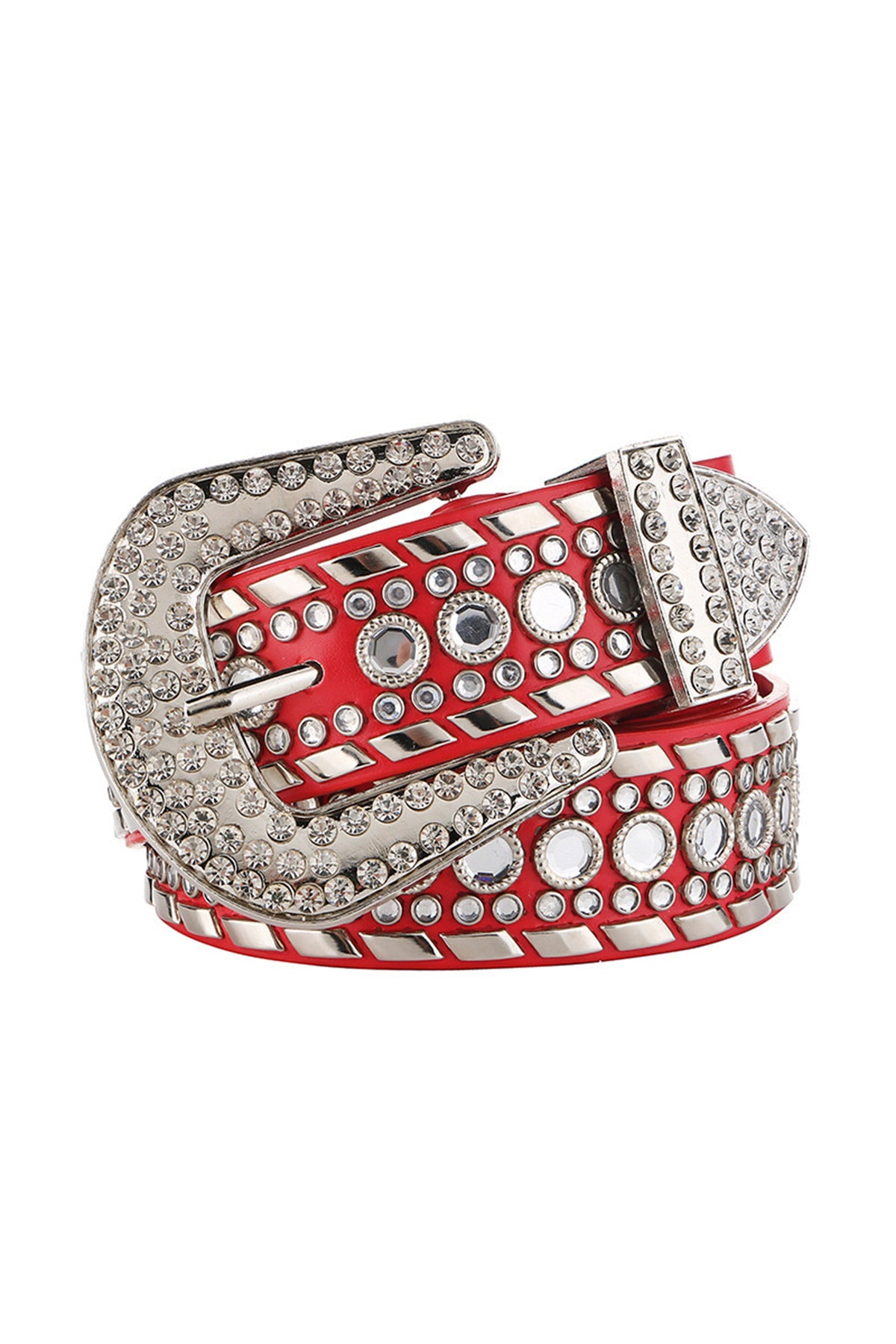 Rhinestone Leather Belt WA0211