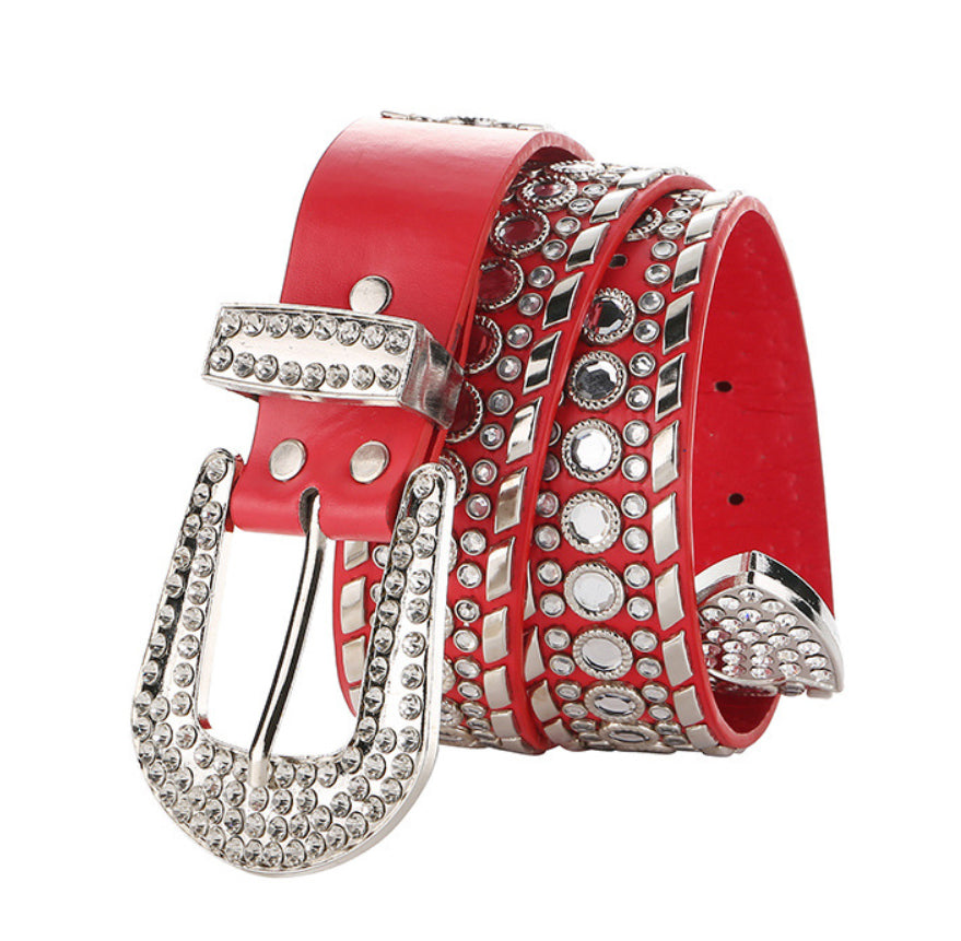 Rhinestone Leather Belt WA0211 – view 5