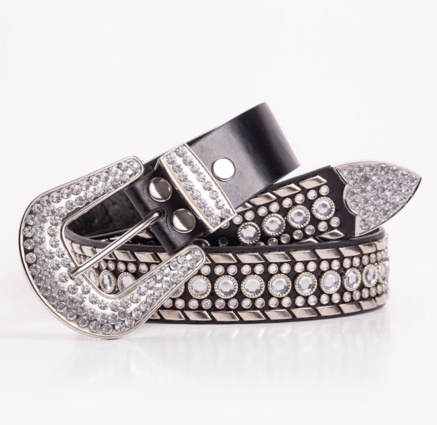 Rhinestone Leather Belt WA0211 – view 3