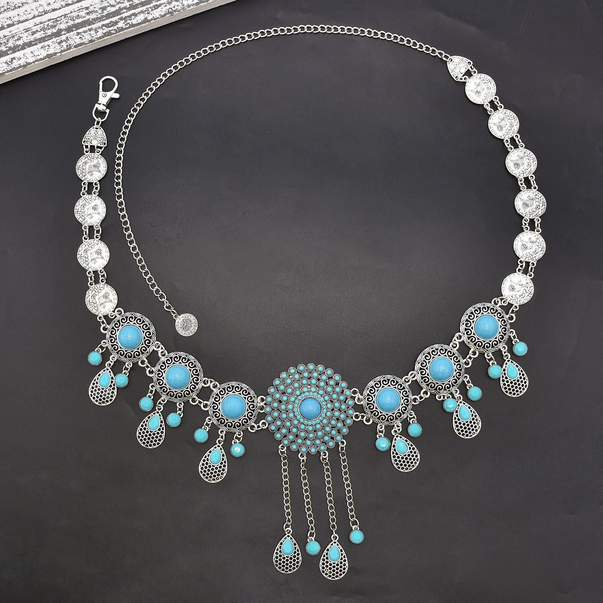 Floral Tassel Turquoise Waist Chains WA0231 – view 9