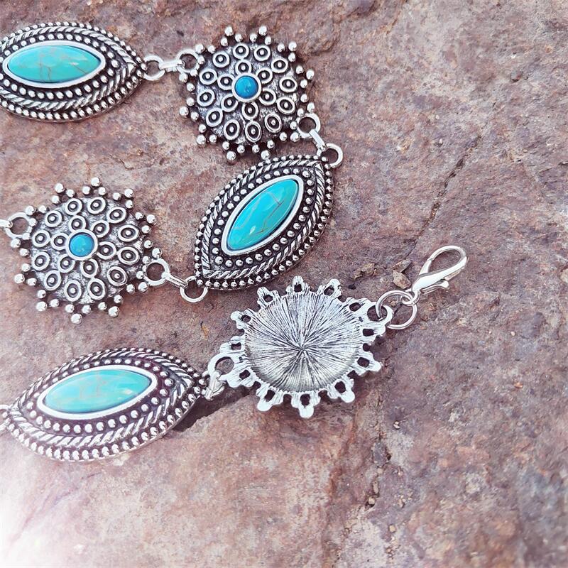 Turquoise Patch Chain Waist Chain WA0239 – view 3