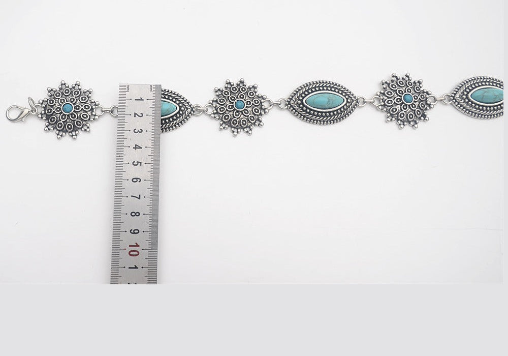 Turquoise Patch Chain Waist Chain WA0239 – view 4