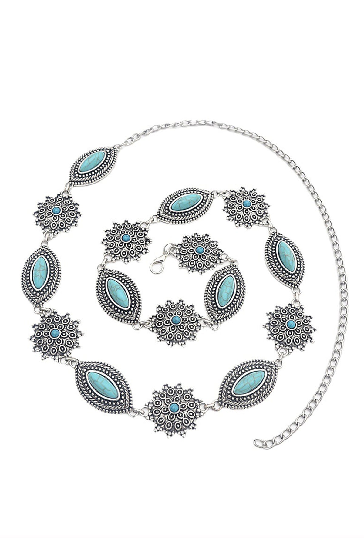 Turquoise Patch Chain Waist Chain WA0239