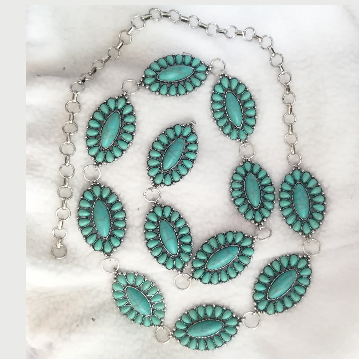 Floral Turquoise Patch Waist Chains WA0240 – view 2
