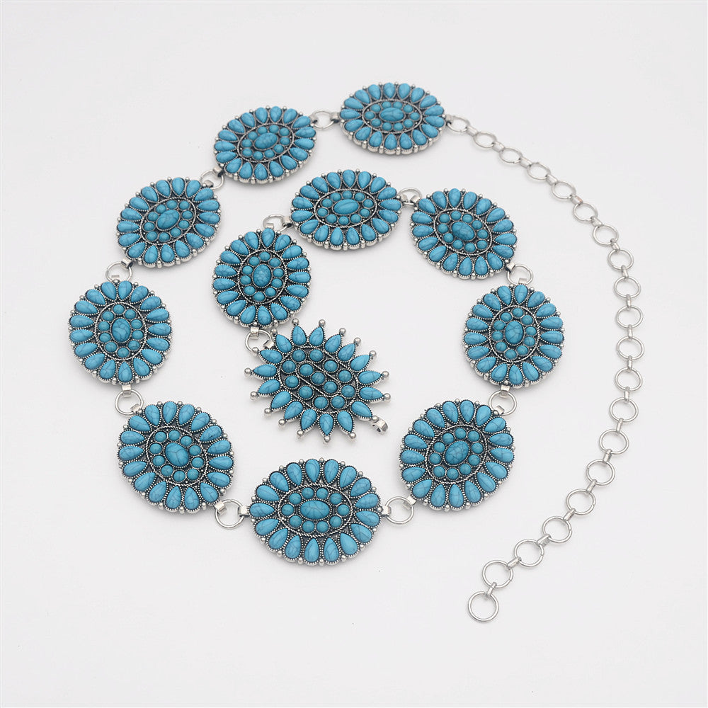Floral Turquoise Patch Waist Chains WA0241
