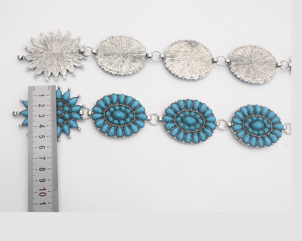 Floral Turquoise Patch Waist Chains WA0241