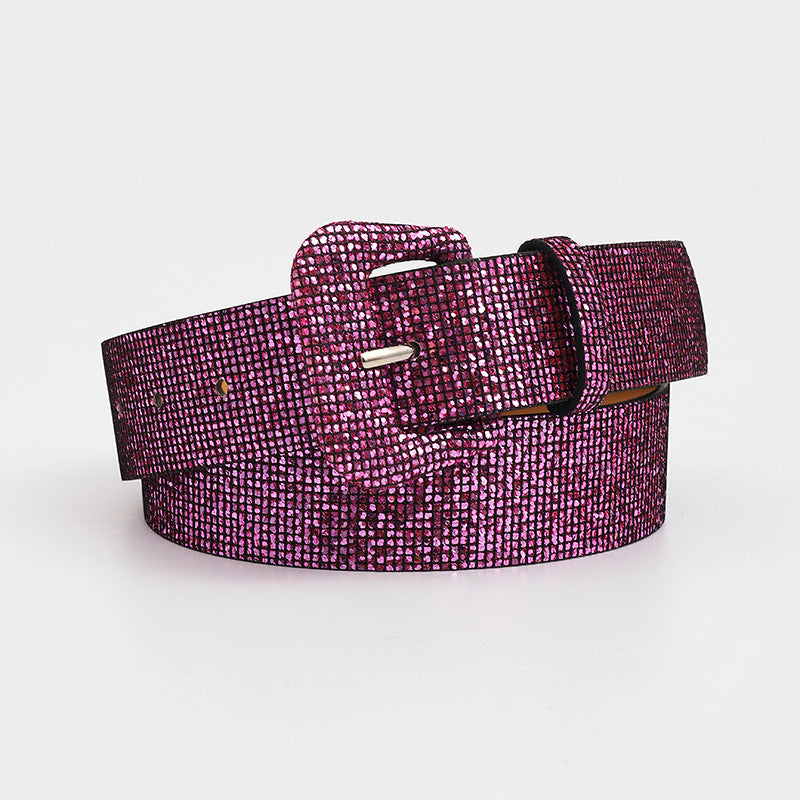 Glitter Pu Leather Belt WA0268