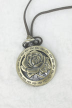 Rose Flower Quartz Pocket Watch WH0167