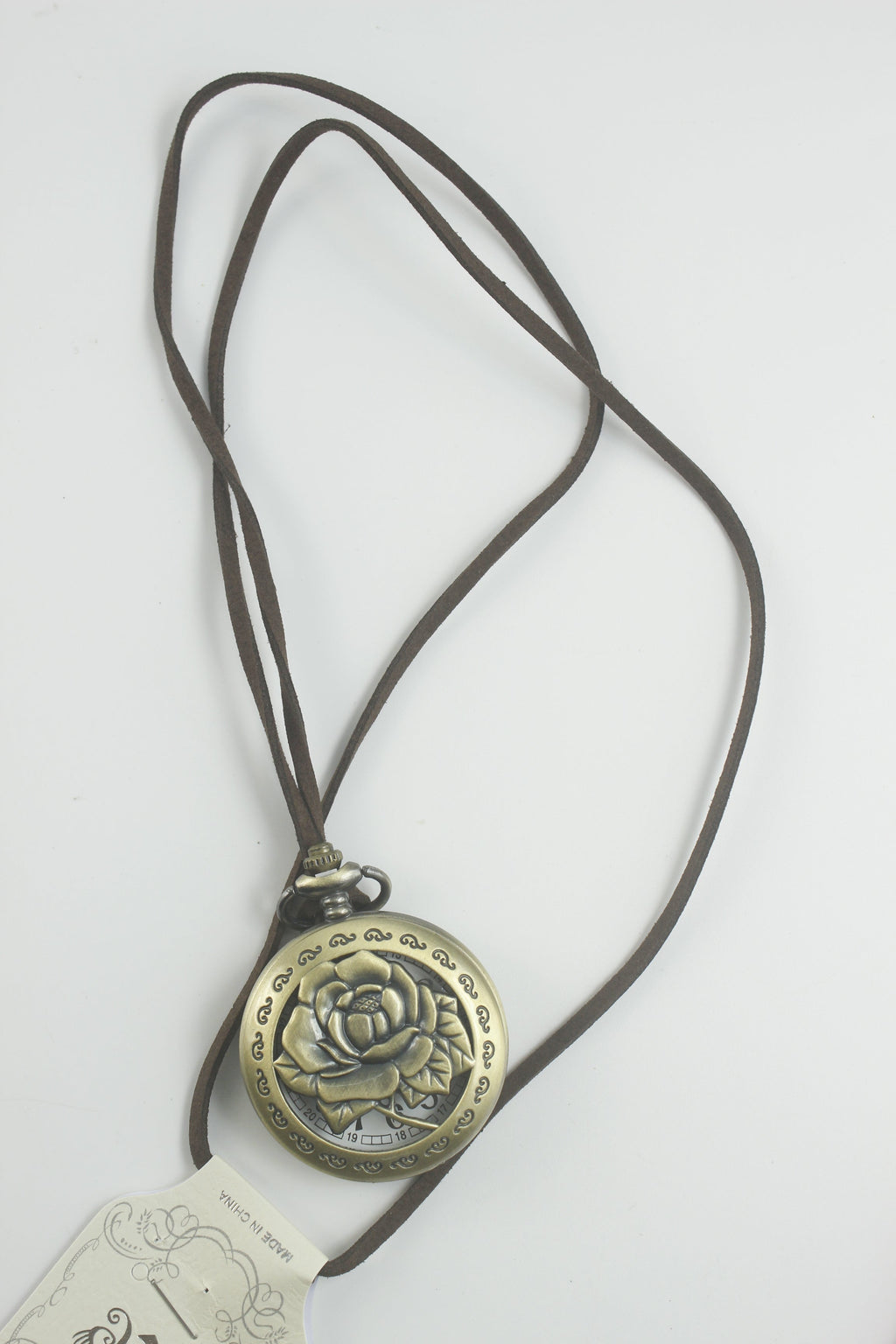 Rose Flower Quartz Pocket Watch WH0167