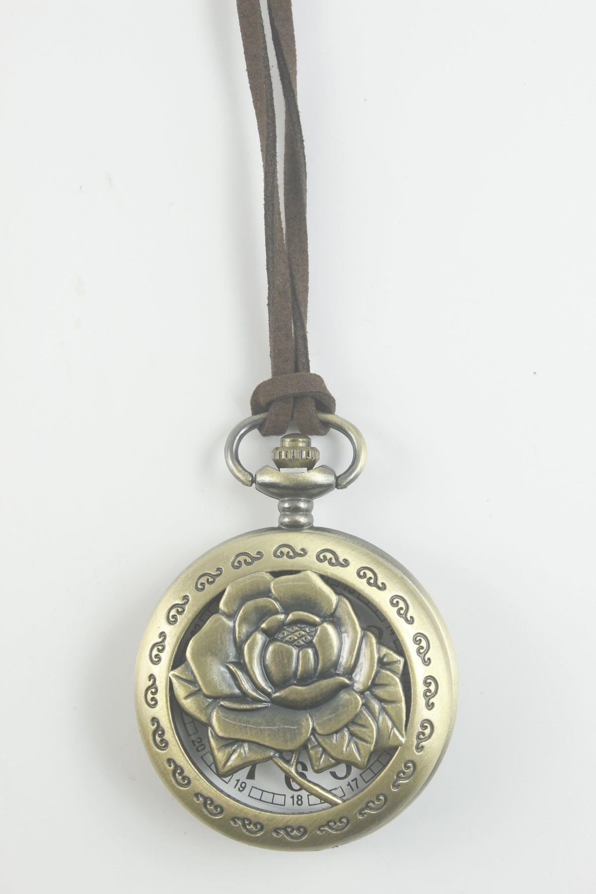 Rose Flower Quartz Pocket Watch WH0167