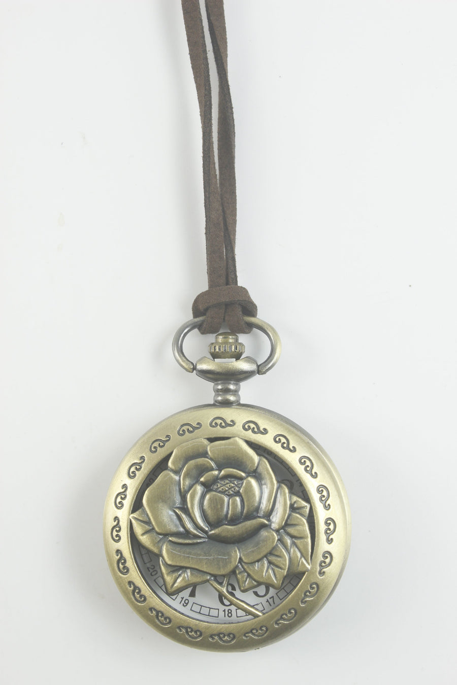 Rose Flower Quartz Pocket Watch WH0167